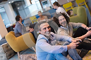 Startup Office Workers Playing computer games