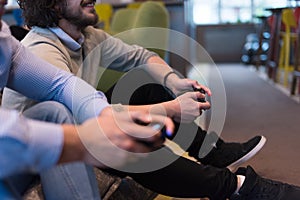 Startup Office Workers Playing computer games