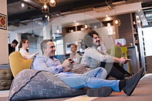 Startup Office Workers Playing computer games