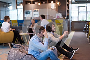 Startup Office Workers Playing computer games