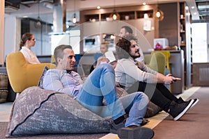 Startup Office Workers Playing computer games