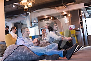 Startup Office Workers Playing computer games