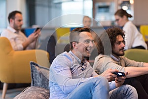 Startup Office Workers Playing computer games