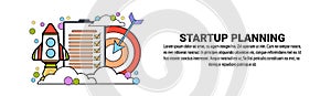 Startup Planning Business Strategy Concept Horizontal Banner With Copy Space