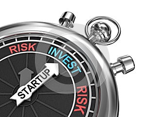 Startup risk invest concept