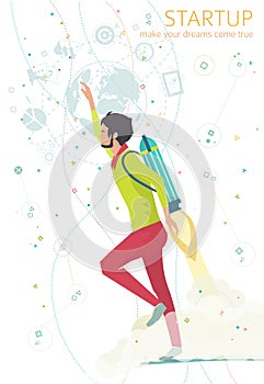 Startup with rocket belt