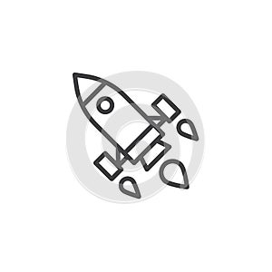 Startup rocket line icon