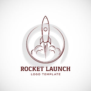 Startup Rocket Space Ship Abstract Vector Logo