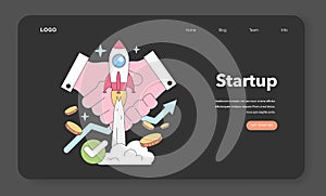 Startup Success concept. Flat vector illustration.