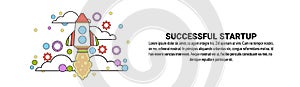 Startup Successful Business Strategy Concept Horizontal Banner With Copy Space