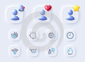 Startup, Time zone and Time line icons. For web app, printing. Vector