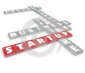 Startup Word Tiles Business Company Enterprise