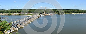 Starved rock lock and dam  Illinois river panorama