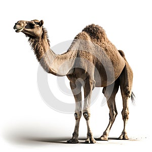 A starving camel with a blank background,