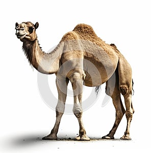 A starving camel with a blank background,