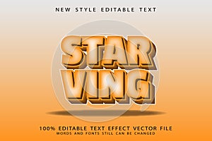 Starving editable text effect 3D emboss vintage style