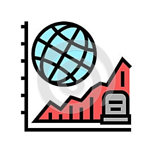 starving, increase mortality poverty problem color icon vector illustration