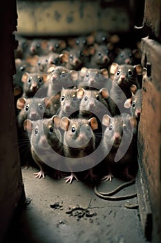 Starving rats waiting to be fed up.