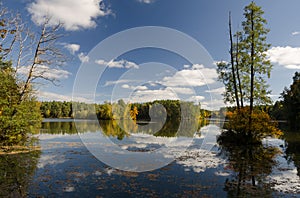 Stary Kanclir pond with small islands, Czech Republic