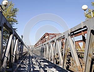 The Stary most bridge in Bratislava, Slovakia