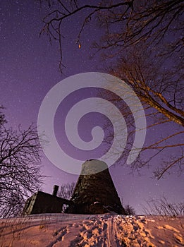 A stary night sky with traces of Milky Way.