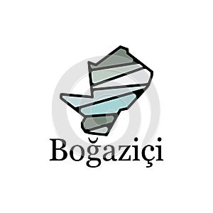 the state administrative subdivision of Bogazici, city of Turkey map Vector illustration photo