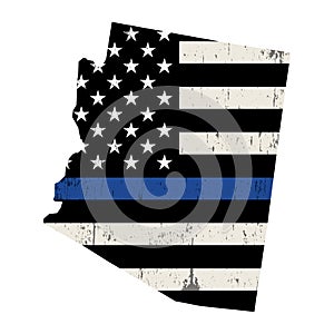 State of Arizona Police Support Flag Illustration