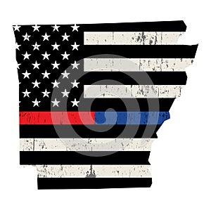 State of Arkansas Police and Firefighter Support Flag Illustration