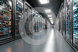 Modern LED Rack Console in Data Center