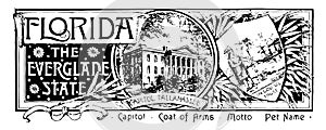 The state banner of Florida the everglade state vintage illustration