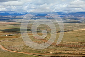 The state border between Rosiey and Mongolia in the Altai Mountains