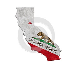 State of California flag and map