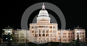 State Capitol Building at Night in Downtown Austin, Texas