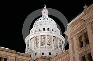 State Capitol Building at Night in Downtown Austin, Texas