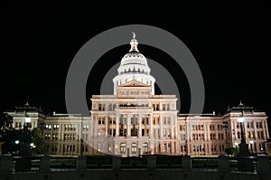 State Capitol Building at Night in Downtown Austin, Texas