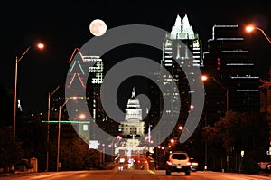 State Capitol Building at Night in Downtown Austin, Texas