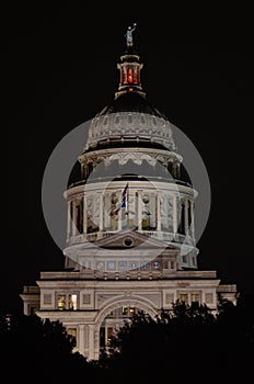 State Capitol Building at Night in Downtown Austin, Texas