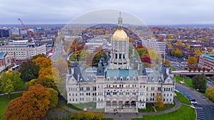 State Capitol Dome Hartford Connecticut Fall Color Autumn Season