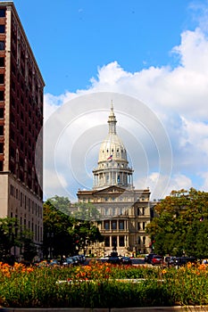 State Capitol and Flowers