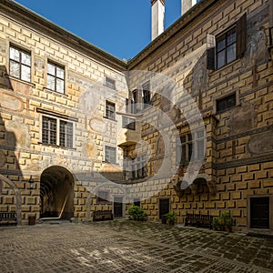 The State Castle and Cesky Krumlov in the South Bohemian district