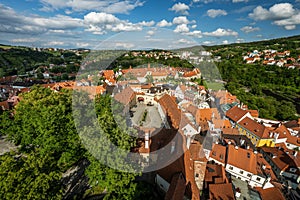 The State Castle and Cesky Krumlov in the South Bohemian district