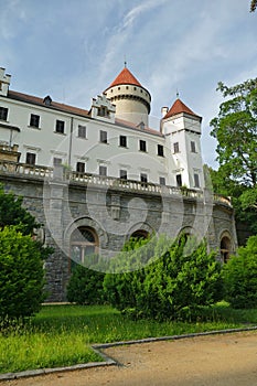 State castle Konopiste in spring, south court