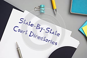 State-By-State Court Directories sign on the sheet