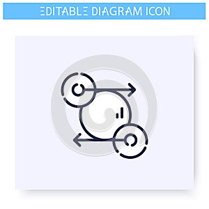 State diagram line icon. Editable illustration