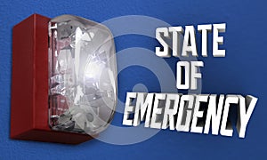 State of Emergency Alarm Executive Order Declaration Warning Crisis 3d Illustration