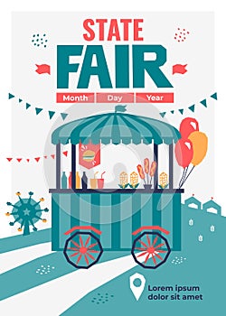 State Fair poster. Design with food market