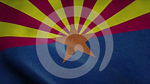 State flag of Arizona waving in the wind. 3d rendering