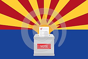 State flag and ballot box. Presidential elections in Arizona