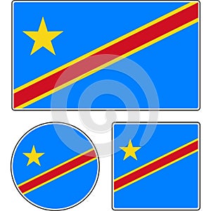 State flag of the Democratic Republic of the Congo.