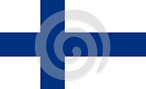 State flag of Finland. Official Finnish flag vector icon. Flat vector.